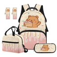 thumbnail image 1 of Jeiento 4 Piece Backpack and Lunch Box Set 17 Inch Water-Resistant Cake Bear School Bag with Pencil Case Bookmarks for Girls Elementary, Lightweight Large Capacity Backpack Set, 1 of 7