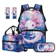 thumbnail image 1 of Jeiento 4-Piece Backpack and Lunch Box Set for Elementary Boys Girls 17 Inch Cute Axolotl Water-Resistant Lightweight School Bag with Pencil Case, 2 Bookmarks, Back to School, 1 of 7