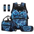 thumbnail image 1 of Jeiento 4 Piece Backpack And Lunch Box Set for Kids Boys & Girls 17 Inch Blue Sea Turtle Lightweight School Bag Set with Pencil Case, Bookmarks for Elementary Back to School, 1 of 7