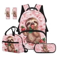 thumbnail image 1 of Jeiento 4-Piece Kids Backpack Set Water-Resistant Polyester Strawberry Sloth Backpack for Boys Girls Elementary School, Includes Lunch Bag, Pencil Case, Bookmark, 1 of 7