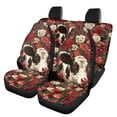 thumbnail image 1 of Jeiento 4pcs Cow Car Seat Covers Full Set Red Rose Front Seat Protectors with Split Bench Back Seat Covers All Weather Car Interior Covers for Auto Truck Van SUV, 1 of 7