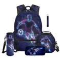thumbnail image 1 of Jeiento 5 Piece 16 Inch Backpack and Lunch Box Set Water-Resistant Polyester Soccer Player Print School Bag Set for Elementary Boys and Girls, Back to School, 1 of 6