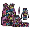 thumbnail image 1 of Jeiento 5 Piece Backpack And Lunch Box Set for K-12 Boys and Girls, Dinosaur Roar Print Polyester Large Multi-Pocket Capacity Daypack for Back to School Travel Hiking, 1 of 6