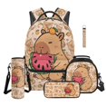 thumbnail image 1 of Jeiento 5-Piece Watermelon Capybara Kids Backpack and Lunch Box Set for Elementary School Boys Girls Lightweight Bookbag Back to School Supplies with Pencil Case, Bottle Bag and Keychain, 1 of 6