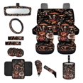 thumbnail image 1 of Jeiento Aesthetic Mushroom Car Seat Covers Full Sets of 14 Steering Wheel Cover Seat Belt Pad Floral Car Garbage Can Coaster Car Armrest Cover Gear Shift Cover Rearview Mirror Cover for Truck Sedan, 1 of 7