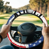 Jeiento American Flag Golf Cart Steering Wheel Cover Golf Print Golf Cart Steering Wheel Covers for Club Car Universal Fit Boat Steering Wheel Cover Golf Cart Accessories Decor
