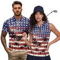 thumbnail image 1 of Jeiento American Flag Matching Couple Golf Shirts Trendy Sleeveless Golf Tank Tops Hawaiian Palm Tree Athletic Golf Wear Quick Dry Couple's Golf Apparel, Women's 2XL, 1 of 7