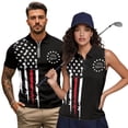 thumbnail image 1 of Jeiento American Flag Matching Golf Shirts for Couples Womens Tennis Tank Tops Slim Fit Short Sleeve Athletic Shirts 1776 Spirit Matching Activewear Set Sportswear for Couples, Men's S, 1 of 6
