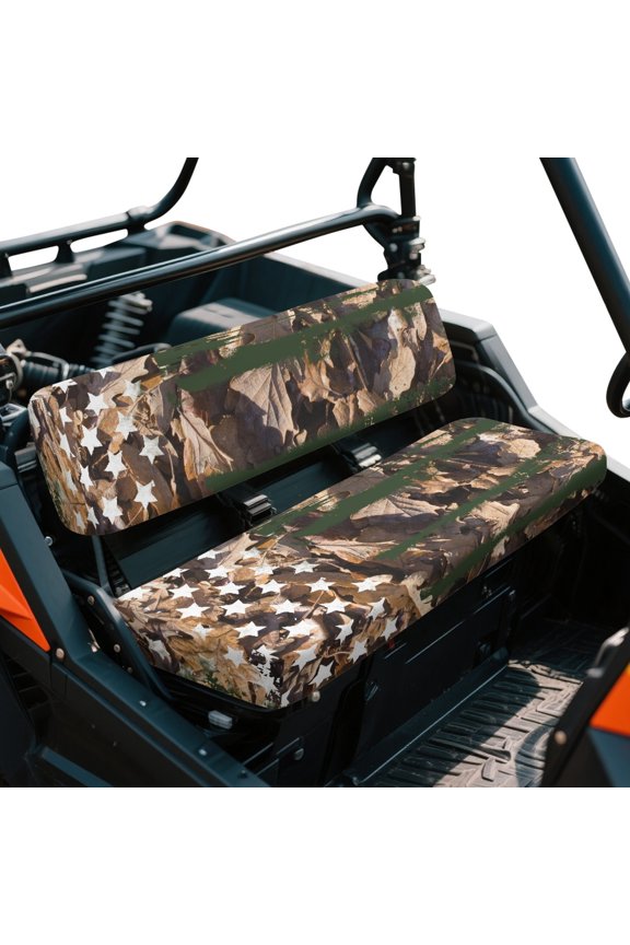 American Flag UTV Seat Cover Anti-Slip Camo Hunting UTV Mule Seat Covers Compatible with Kawasaki Mule 3020 2003 2002 2001