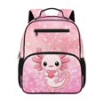 thumbnail image 1 of Jeiento Axolotl 13.5 Inch Lightweight Toddler School Bag for Preschool, Pink Kids Backpack for 2-5 Year Old Girls, 5 Compartment Bookbag, 1 of 7