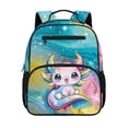 thumbnail image 1 of Jeiento Axolotl 13.5 Inch Toddler Backpack for 3-5 Year Old Girls, Preschool Lightweight Kids Bag, 2 Front Pockets + 2 Mesh Side Pockets for Travel, 1 of 7
