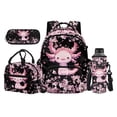 thumbnail image 1 of Jeiento Axolotl 17 Inch Teen Girls Backpack Set 4-Piece Lunch Bag Pencil Case Water Bottle Holder Pink Cherry Blossom Lightweight Large Capacity School Bookbag for Kids Students Back to School, 1 of 7