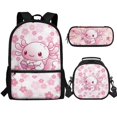thumbnail image 1 of Jeiento Axolotl Backpack for Girls 8-10 10-12 Elementary School Boobags with Lunch Box Pencil Case Pink Flower Kindergarten Middle School Bag Rucksack for Kids Child Back To School Satchel, 1 of 7