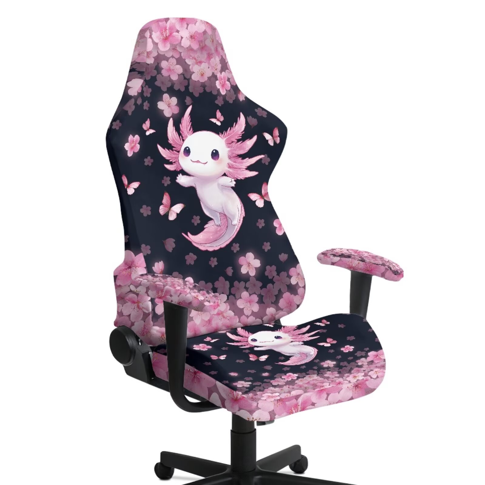 Jeiento Axolotl Gaming Chair Cover with Armrest Covers 4-Piece Gaming ...