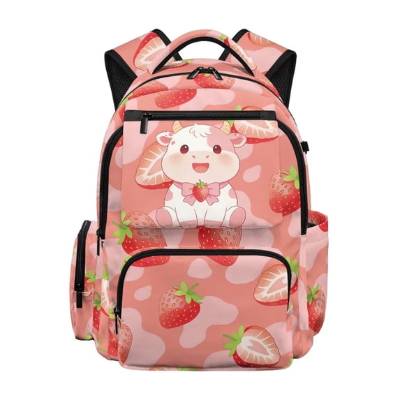 Jeiento Axolotl Kids Backpack for Girls 17 Inch Lightweight School Bag, 600D Tear Resistant with 6 Pockets & Padded Tablet Sleeve, Soft Bookbag for Grades 3-6