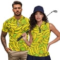 thumbnail image 1 of Jeiento Banana Print Matching Golf Shirts for Couples, Women's Sleeveless Golf Tank Tops, Men's Short Sleeve Quick Dry Moisture Wicking Breathable Summer Athletic Sportswear Set, 1 of 6