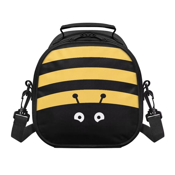 Jeiento Bee Kindergarten Lunch Box for Girls Bento Lunch Bag with Strap Leakproof Small Insulated Cooler Bag Reusable Thermal Meal Tote Kit for Boys Child Kids for School Potluck Travel