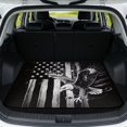 thumbnail image 1 of Jeiento Black Eagle USA Flag Car Trunk Mat 29"x39", Heavy Duty Wipeable All Weather Cargo Liner for Truck SUV Family Travel, 1 of 7