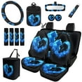 thumbnail image 1 of Jeiento Blue Cat Printed 15 Pcs Car Seat Cover Full Set for Women with Rearview Mirror Cover/Car Trash Can/Air Vent Phone Holder/Soft Seat Belt Cover/Steering Wheel Cover/Coaster, 1 of 6