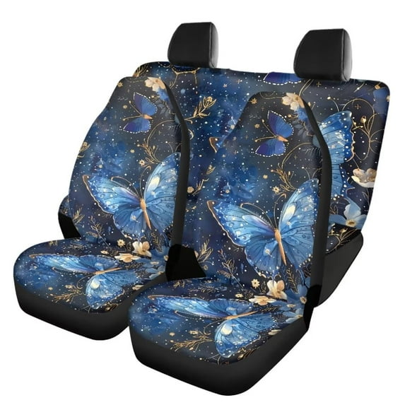 Jeiento Blue, Front Back Seat Covers, 4 Pieces