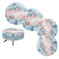 thumbnail image 1 of Jeiento Blue Marble Print Stool Cover Bar Round Flower Stretch Soft Round Stool Seat Cover with Elastic Bands & Easy to Install (Small, 4 Pieces), 1 of 6