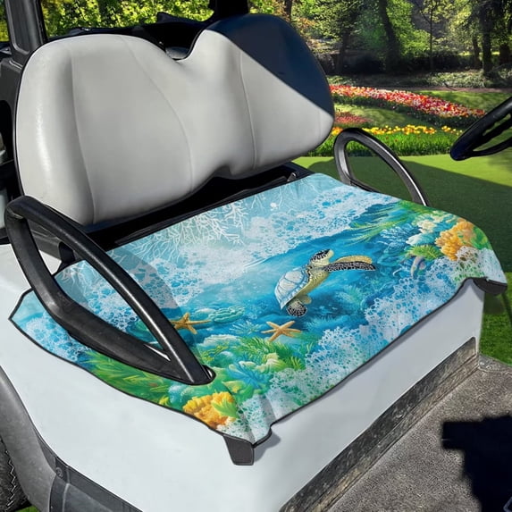 Jeiento Blue Sea Turtle Golf Cart Seat Covers Comfortable Golf Cart Seat Blanket Covers Golf Cart Seat Towel Accessory Fits Most Club Cars Golf Carts