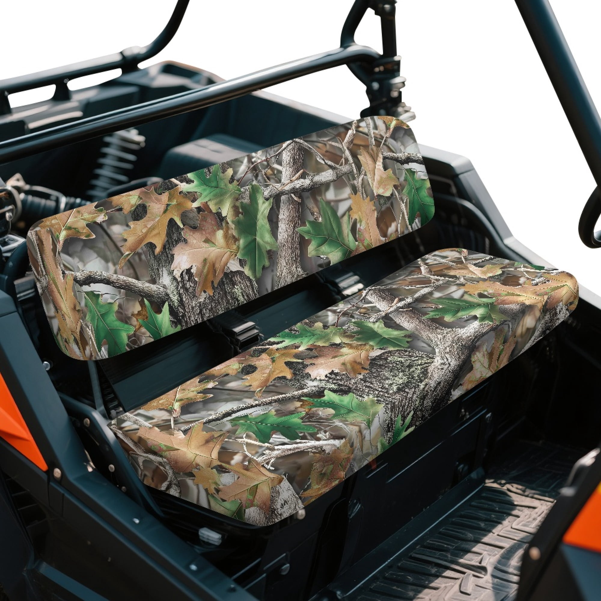 Jeiento UTV Seat Covers Soft Breathable Mule Bench Seat Cover UTV Accessories Fit for 2009-2024 4000 4010/2001-2018 3000 3010, Camouflage Hunting Woodland Forest Tree Print