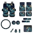 thumbnail image 1 of Jeiento Butterfly Car Seat Cover Set of 17 Car Floor Mat Steering Wheel Cover Armrest Cover Safety Belt Pad Floral Cup Coasters Keychain Lipstick Holder Universal Automobile Accessory Interior, 1 of 6