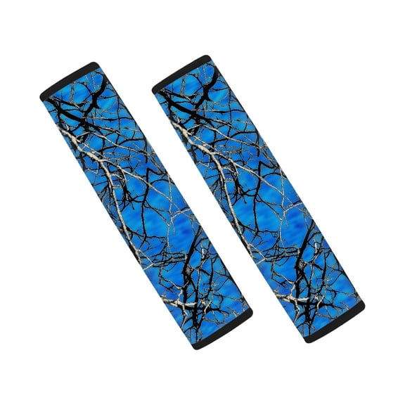 Jeiento Camo Car Seat Belt Covers 2 Pack Car Seat Belt Pads Cover Seat Belt Shoulder Strap Covers Blue Hunting Woodland Car Seatbelt Cushion Interior Auto Accessories Decor Fit for Truck Van