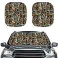 thumbnail image 1 of Jeiento Camo Car Windshield Sun Shade 2 Pack Automotive Windshield Sunshades Hunting Forest Front Window Sun Shield to Keep Your Vehicle Cool Car Accessory for Truck SUV Van Sedan, 1 of 7