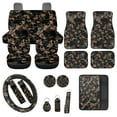 thumbnail image 1 of Jeiento Camo Hunting Car Seat Cover Full Sets for Women, Universal Car Front Back Seat Cover Floor Mats Steering Wheel Covers Seat Belt Pads Coaster Keychain, 17 Pack Auto Interior Accessory, 1 of 6