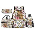 thumbnail image 1 of Jeiento Capybara 17 Inch Backpack Set for Elementary Middle School Kids 4-Piece Lunch Bag Pencil Case Water Bottle Holder White Lightweight Large Capacity Bookbag for Boys Girls, 1 of 7