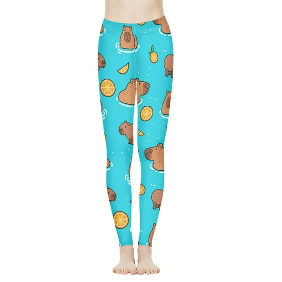 Jeiento Capybara Lemon Sexy High Waisted Yoga Pants Breathable Athletic Workout Leggings Women Girls Full Length for Running Jogging Sports Gym, Size XS