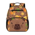 thumbnail image 1 of Jeiento Capybara Toddler Backpack for Boys 2-5, 13.5 Inch Preschool School Bag, Orange Lightweight Kids Backpack for Daycare with 2 Front & 2 Mesh Side Pockets, 1 of 7