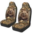thumbnail image 1 of Jeiento Car Front Seat Covers Car Seat Covers Front Seats Only Stretch Polyester Fabric Cover Interior Automotive Accessory Fit for Most Cars Gifts for Women Men, Camo Hunting Bear Design, 1 of 7