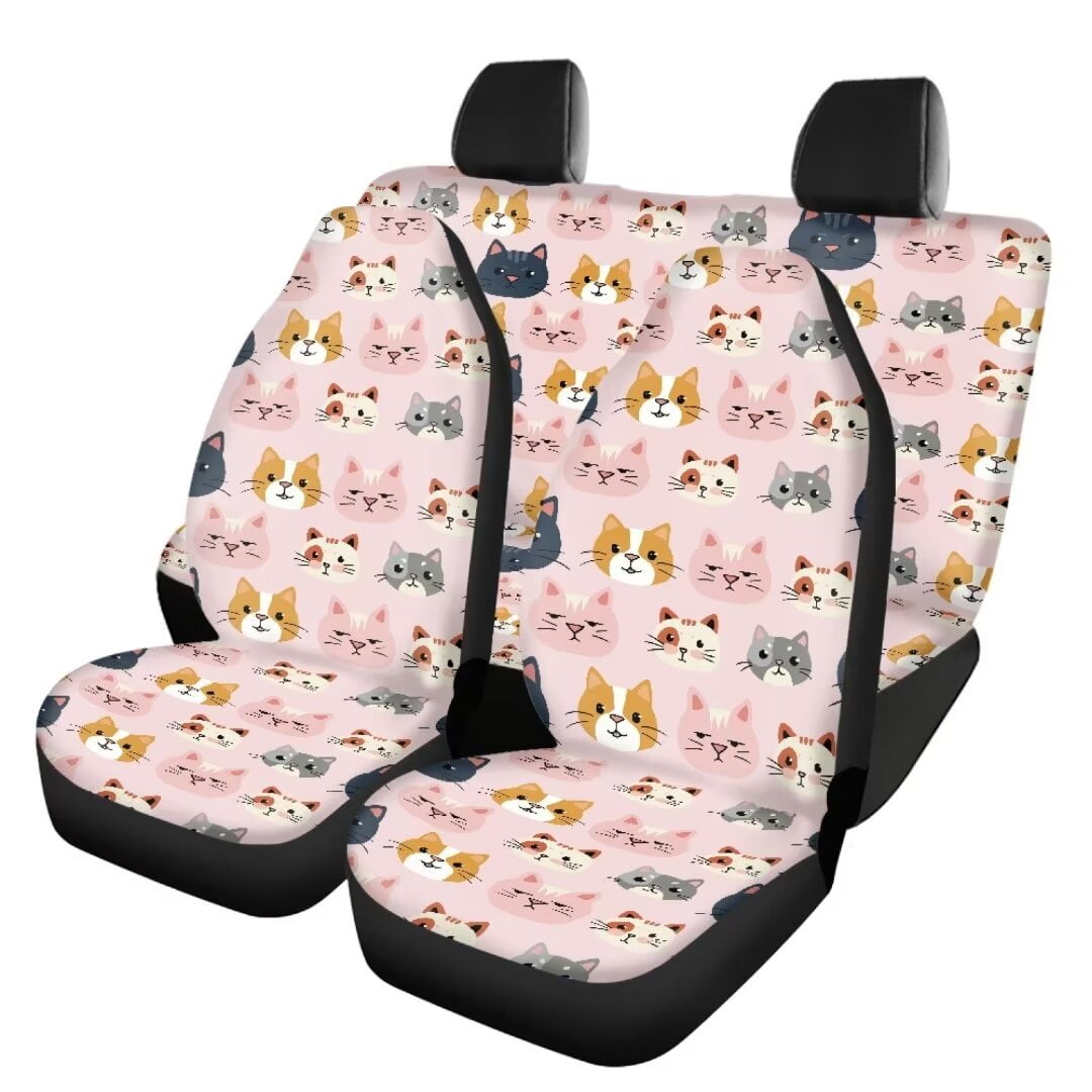 Meow Meow Cat Print Car Seat Covers
