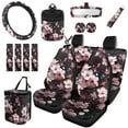 thumbnail image 1 of Jeiento Cherry Blossom Car Seat Cover Full Set for Women Men,Car Steering Wheel Cover,Seatbelt Cover,Automotive Car Garbage Cans,Car Rear View Mirror Protector,Car Cup Holder and Car Keychain, 1 of 7
