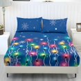 thumbnail image 1 of Jeiento Christmas Light Snowflake Printed Fitted Sheet Bedding Collection, 3 Piece Soft Bed Cover Set with 2, Breathable Bed Linen for Bedroom Guest Room Holiday Decor, Twin Size, 1 of 7