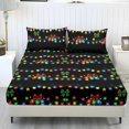 thumbnail image 1 of Jeiento Christmas Lights Print 3 Piece Bedding Set, Deep Pocket Bed Fitted Sheet with 2 Matching Pillow Shams, Soft Breathable Bed Cover Set for Holiday Bedroom Decor, Twin Size, 1 of 7