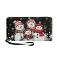 thumbnail image 1 of Jeiento Christmas Women's PU Leather Zip Around Wallet Xmas Snowman Large Phone Holder Clutch Travel Purse Wristlet, Black, 1 of 7