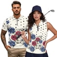 thumbnail image 1 of Jeiento Couples Matching Golf Shirts Relaxed Fit Outdoor Running Sweatshirts Couples Athletic Outfits Matching Sets Gym Workout Jogging Exercise, Patriotic Star Flowers Print, Men's S, 1 of 6