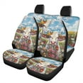 thumbnail image 1 of Jeiento Cow Car Seat Covers Set of 4 Floral Front Rear Seat Cover Split Bench Seat Covers Protector Interior Auto Accessory Universal Fit for Most Vehicles, 1 of 7