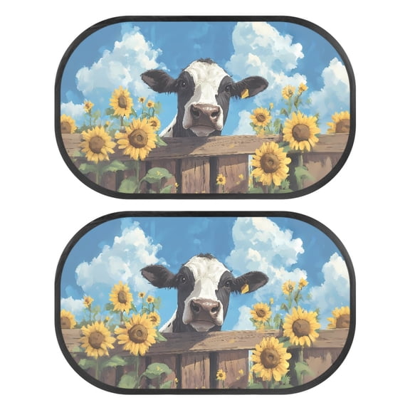 Jeiento Cow Car Shades for Back Windows Baby 2 PCS Car Window Shades for Side Window Side Window Screens for SUV 20 * 12 Inch Car Rear Window Shade Set Auto Accessory