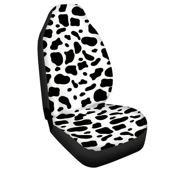 Jeiento Cow Print Car Seat Cover Front Car Seats Protector 1 PCS Vehicle Cushion Covers Bucket Seats Protector Washable Universal Fit Most Cars SUV Van RV Truck