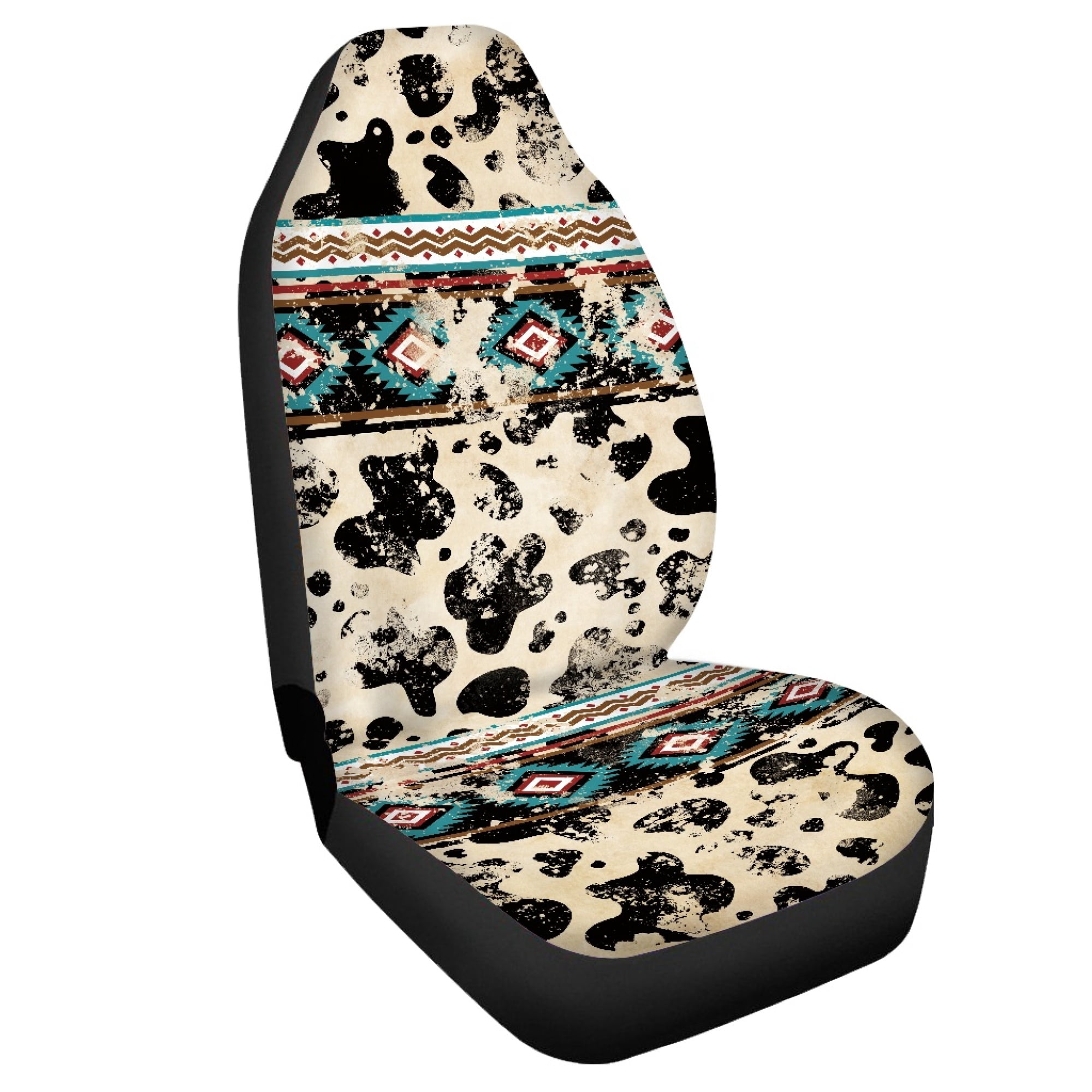 Uganda Car Seat Cover - Grey Crowned Crane and Tribal Pattern Spirit of Uganda Theme TS04