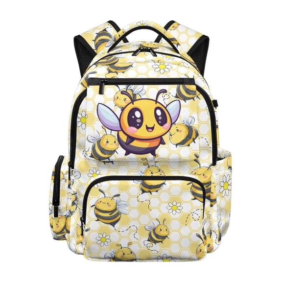 Jeiento Cute Bee Backpack for Kids for School 8-10 Girls 3rd Grade 17 Inch Elementary School Bags Back to School Gifts Large Capacity Daypack Rucksack