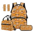 thumbnail image 1 of Jeiento Cute Capybara Backpack and Lunch Box Set for Kids Boys Girls 4 Piece Backpack, Lunch Bag, Pencil Case, Bookmarks, for Elementary Back to School, 1 of 7