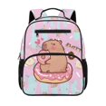 thumbnail image 1 of Jeiento Cute Capybara Preschool Toddler Backpack 13.5 Inch, Donut Outdoor Travel Bag, Shoulder Bag for Little Kids All Day Wearing, 1 of 7
