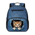 thumbnail image 1 of Jeiento Cute Cat Toddler Backpack for Girls 2-5, 13.5 Inch Preschool School Bag, Lightweight Kids Backpack with 2 Front & 2 Side Mesh Pockets, Blue, 1 of 7
