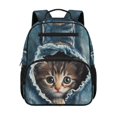 thumbnail image 1 of Jeiento Cute Cat Toddler School Backpack for Girls 2-5, 13.5 Inch Lightweight Preschool Bag for Kids, 2 Front + 2 Mesh Side Pockets Bookbag with Top Handle, 1 of 7